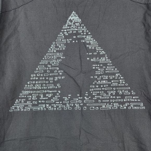 Rocawear Y2K Hip Hop Long Sleeve Button Shirt Embroidered Pyramid Logo Mens 2X - Picture 3 of 16